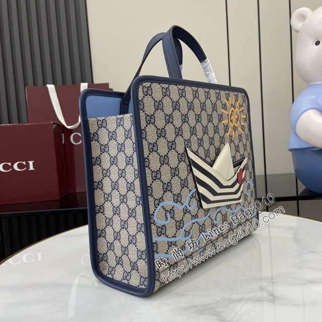 Gucci專櫃古馳2025早春兒童系列最新款動物印花手提托特包 jh2916型號：814043